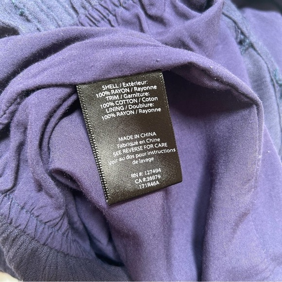 Heartloom Anthropologie Navy & White Embroidered Boho Button Romper, Size Medium - Picture 8 of 11